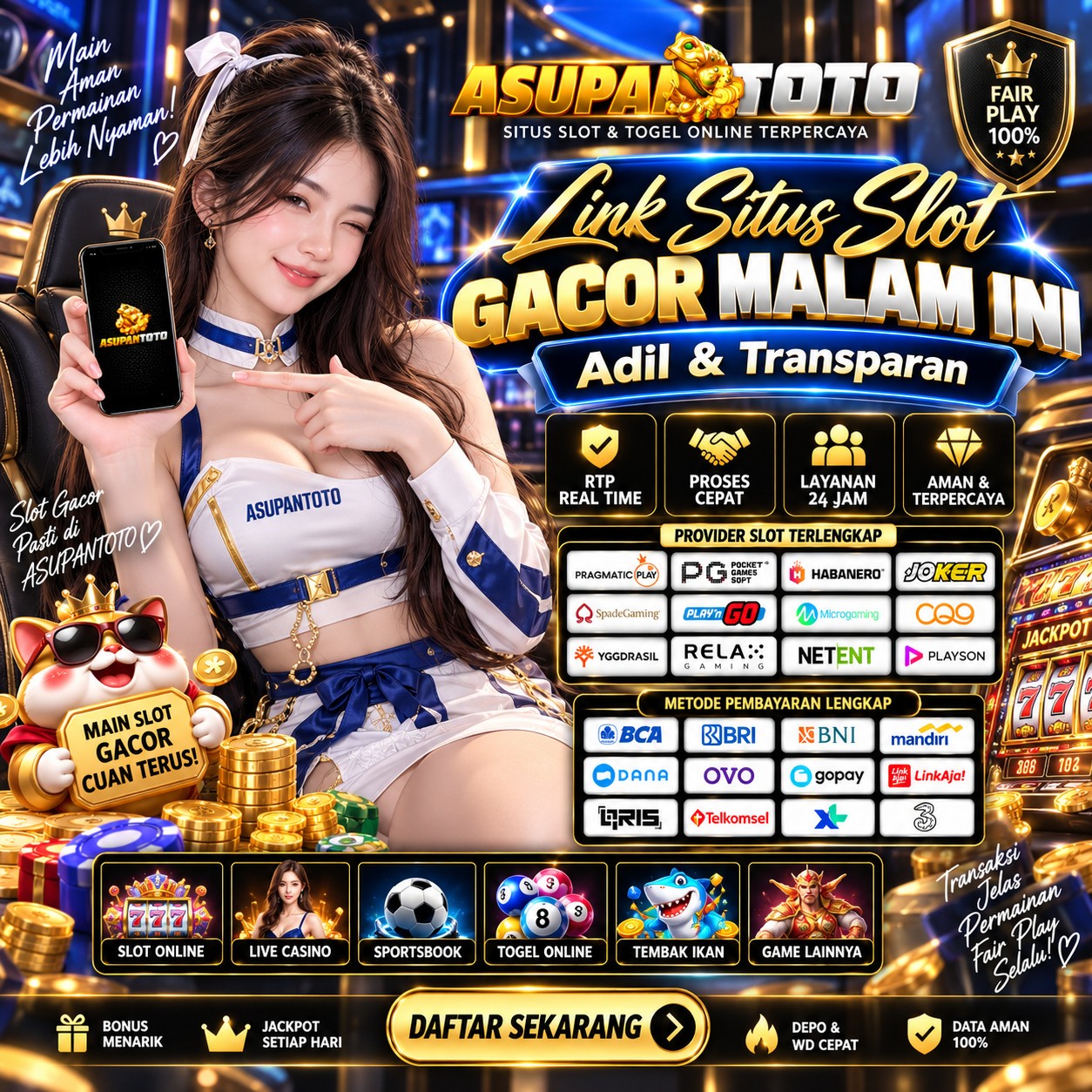 Asupantoto: Link Situs Slot Gacor Malam Ini Adil dan Transparan